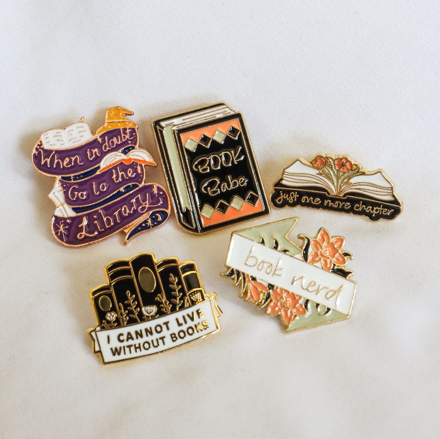 Enamel Book Pins